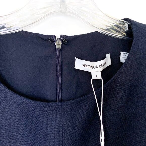 New Veronica Beard Navy Sleeveless Mini Sheath Dress Sz 4-6 - Picture 8 of 16